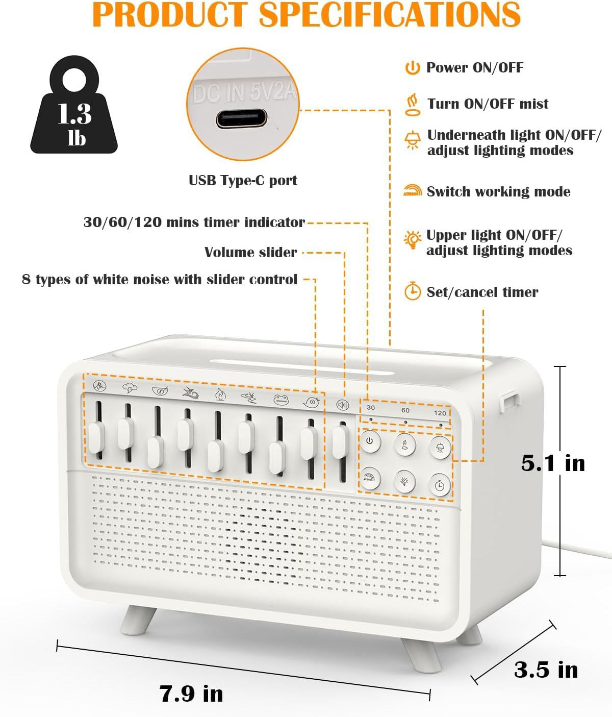 White Noise Mahcine Humidifier